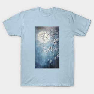 white blossoms in full moon T-Shirt